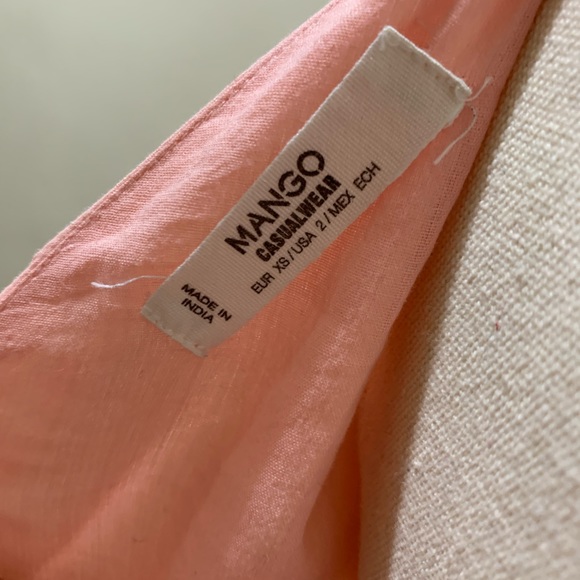 Mango Short cut out back dress in peach colour - Picture 5 of 5